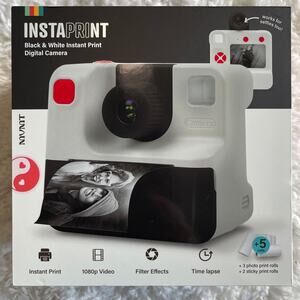 Instaprint Black White Instant Print Digital Camera Self Timer NEW Filet Effects